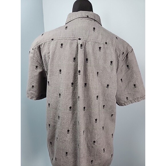 Vans Off The Wall Classic Fit Button Front Short Sleeve Cotton Shirt Pineapple - Picture 8 of 10